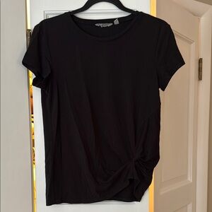✨ Athleta Black Fitted Knot Tie-Front T-Shirt — Size XS ✨